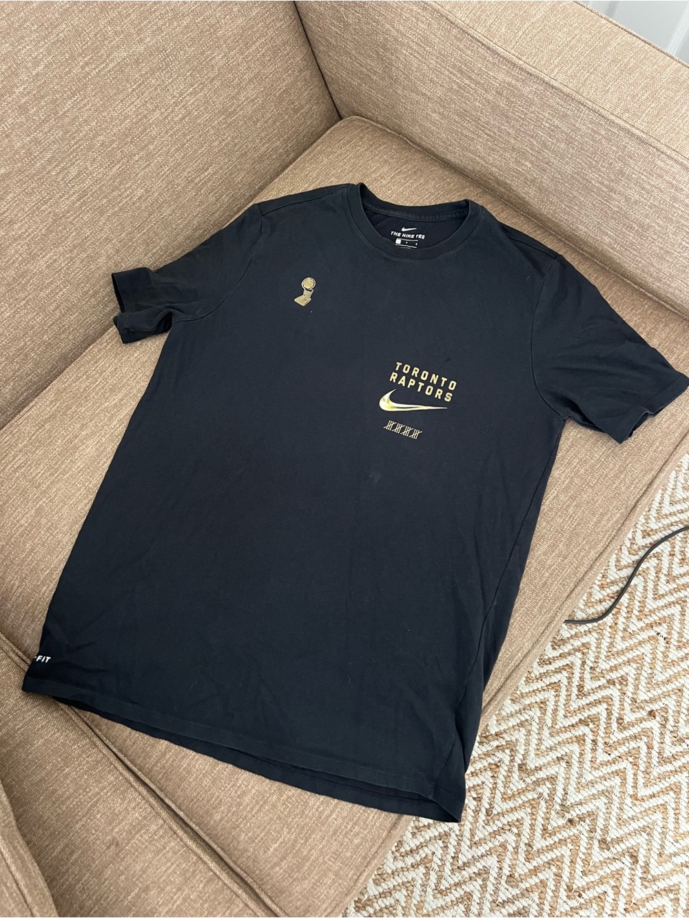Nike Black Toronto Raptors Gold Logo Short-Sleeve Tee